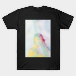 Dreamy Portrait of Pretty Blonde Through Colorful Veil T-Shirt